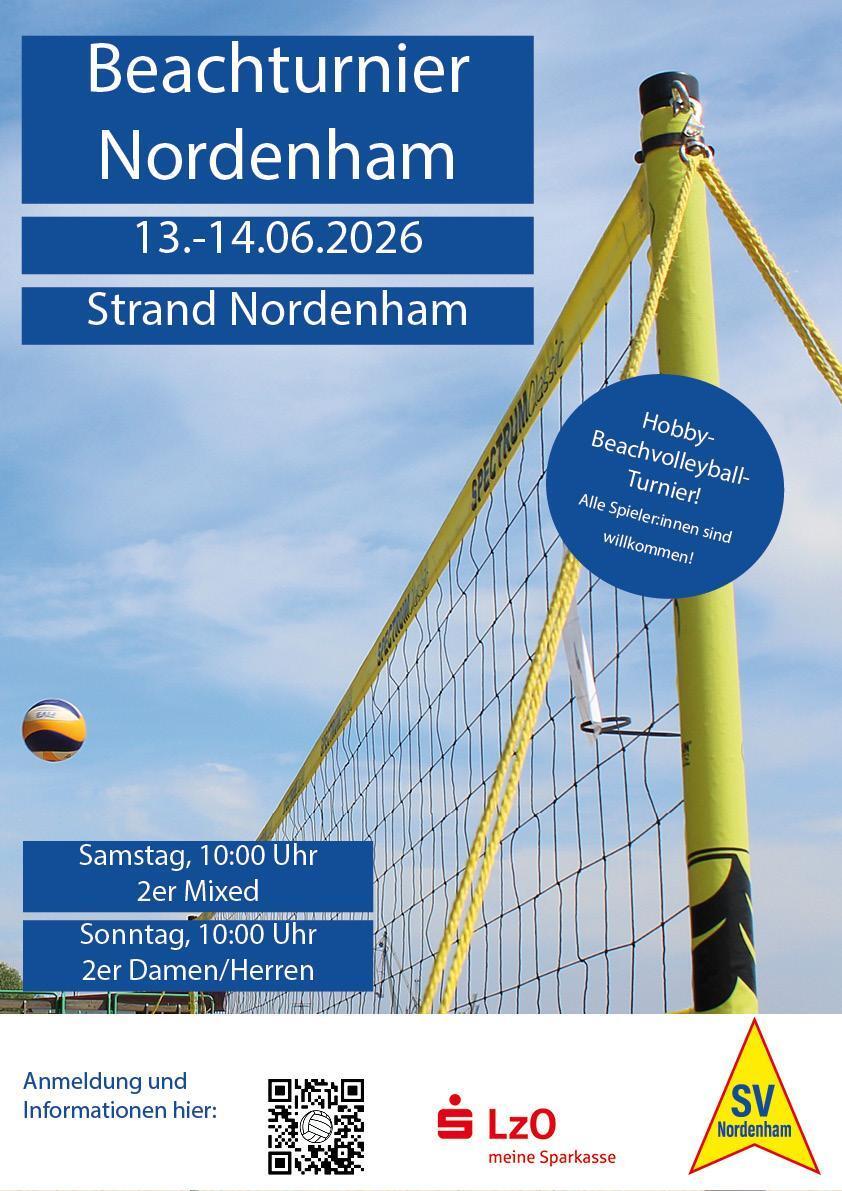 Ausschreibung für das Beachvolleyballturnier 2026 des SVN